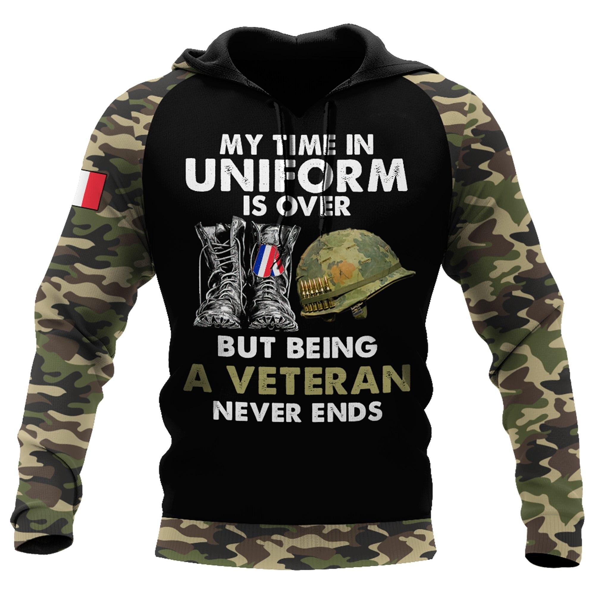 

Spring and Autumn Men s and Women s New Fashion Casual Hoodie French Army 3D Fully Printed Jacket/Zipper