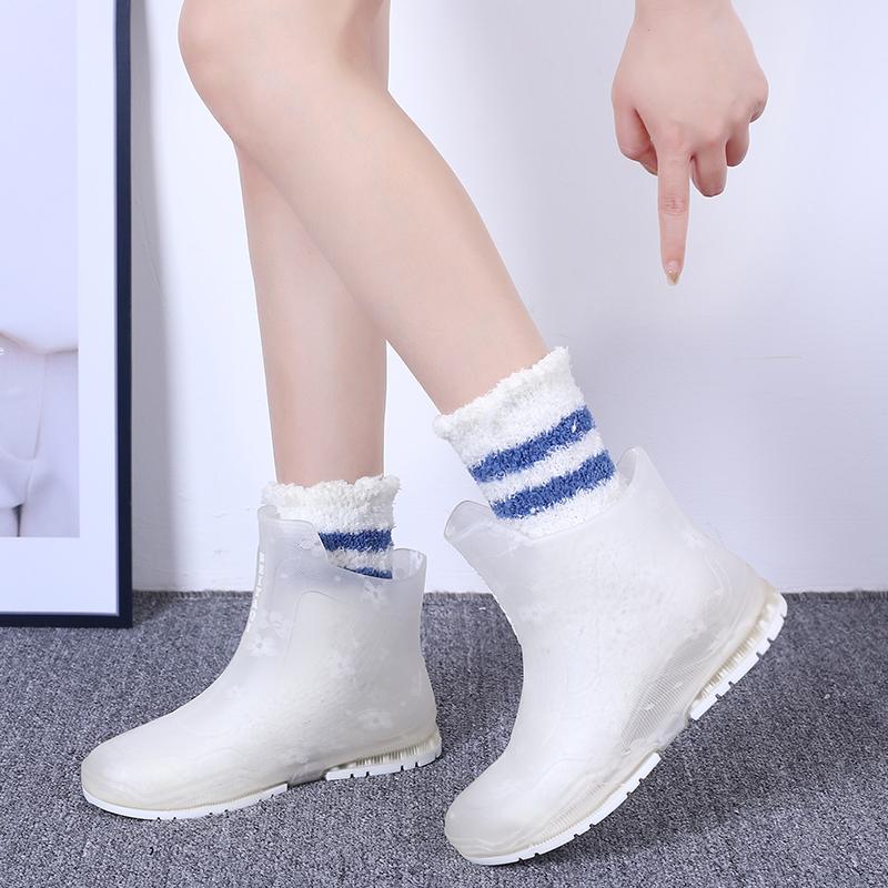 Neu Transparent Regen Stiefel Für Frauen Mode Im Freien Tragen-beständig Wasserdichte Schuhe Sommer