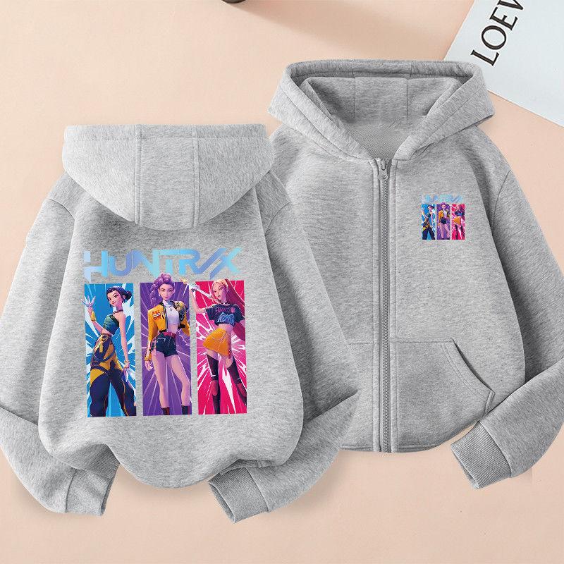 Comfortable and Warm Coats for Children's Witch Hunt Team, Zipper Hoodies for Boys and Girls Autumn and Winter