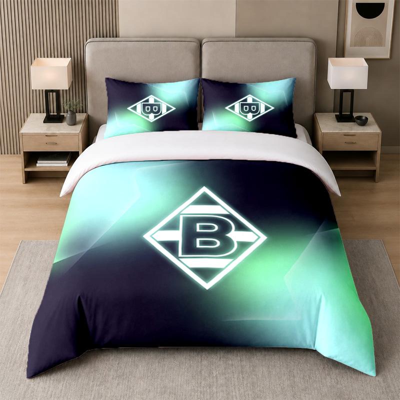 3Pcs Bedding SetBorussia Mönchengladbach Soft Bed Sheet and Two Pillowcases Home Bedroom Decor
