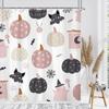 Halloween Pumpkin Ghost Shower Curtain Mouse Head Pumpkin Skull Kids Boys Holiday Scary Horror Spooky Bathroom Set Accessories