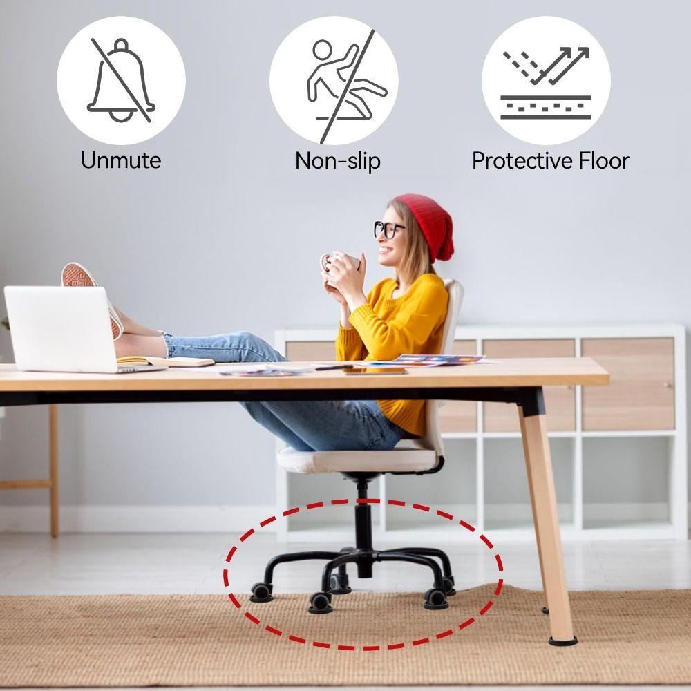 Quick Install Anti Slip Caster Cup Round Rubber Furniture Stoppers Furniture Pads  Bar Stools