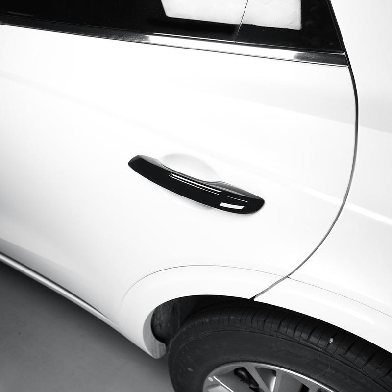 For Genesis GV80 -2026 Car Tuning Automotive Black Carbon Fiber ABS Exterior Door Handles Cover Trim Accessories LHD