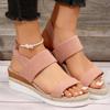 Large size wedge heel sandals women's summer new fish mouth elastic foot platform sandals