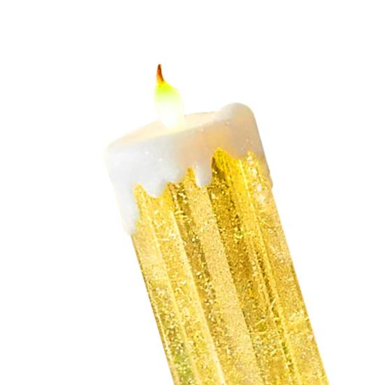1 Set Candle Light Swirling Glitter Plug And Play Waterproof Flameless Christmas LED Night Light for Party