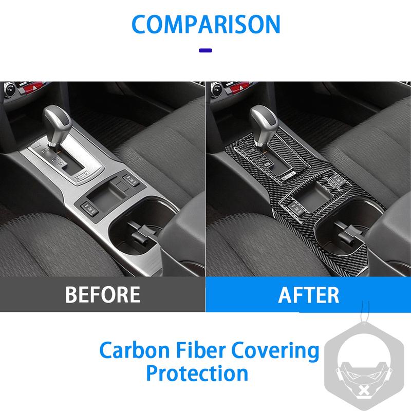 For Subaru Legacy/Outback 2010-2014 Real Carbon Fiber Sticker Gear Shift transmission Panel Car Accessories ide decorative