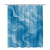 Blue Wave Pattern Shower Curtain Machine Washable All Season Waterproof Privacy Protection Abstract Design Modern 12 Hooks
