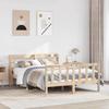 VidaXL Bed Frames with Headboard 120x200 Cm Solid Pine Wood, Bed, Bedroom Furniture, Wooden Bed, Bed 3306578