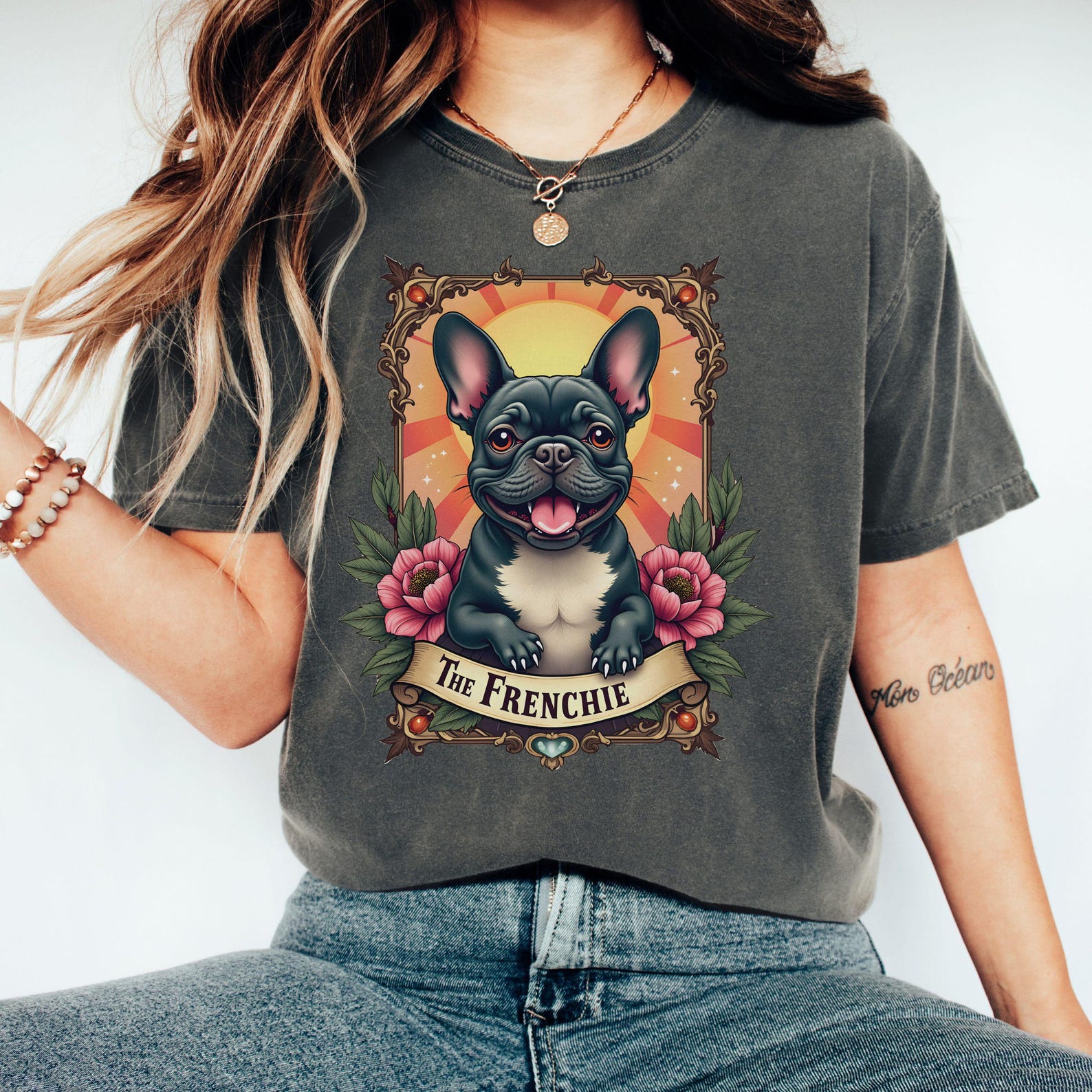 Comfort Colors French Bulldog Mom Shirt: Frenchie Tee S