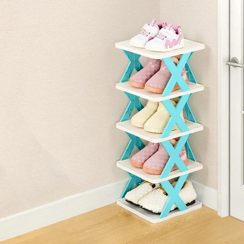 

6-ярусная съемная штабелируемая полка для обуви, органайзер для хранения обуви, экономящая место полка для обуви, пластиковые шкафы для обуви, ящик для входной двери