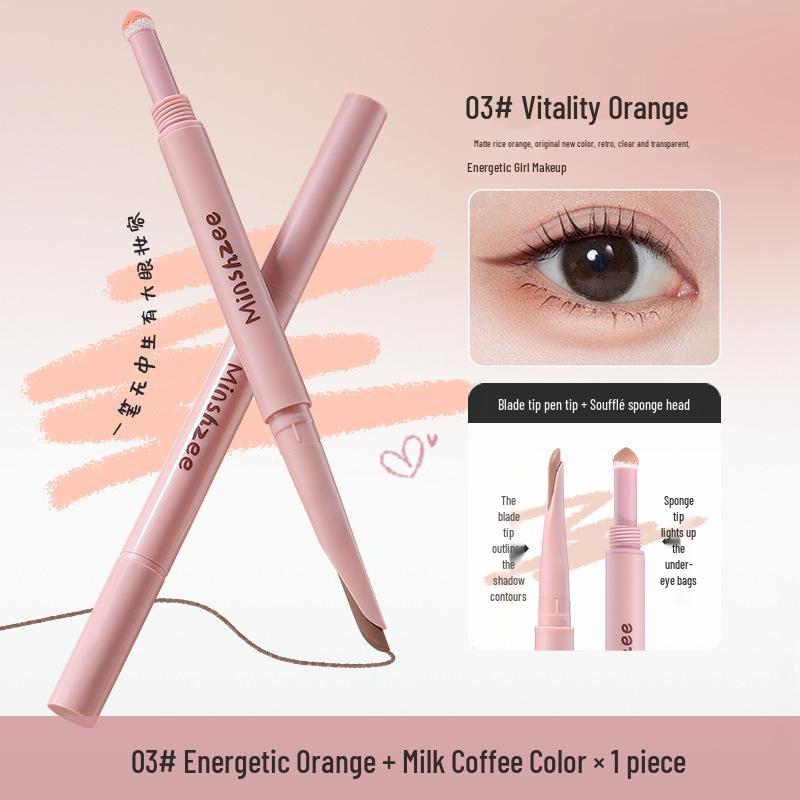 Mingxi Zhi Double-Ended Waterproof Eyeliner: Natural Brightening & Shadowing, Smudge-Proof Tear Trough Pen 1.25g