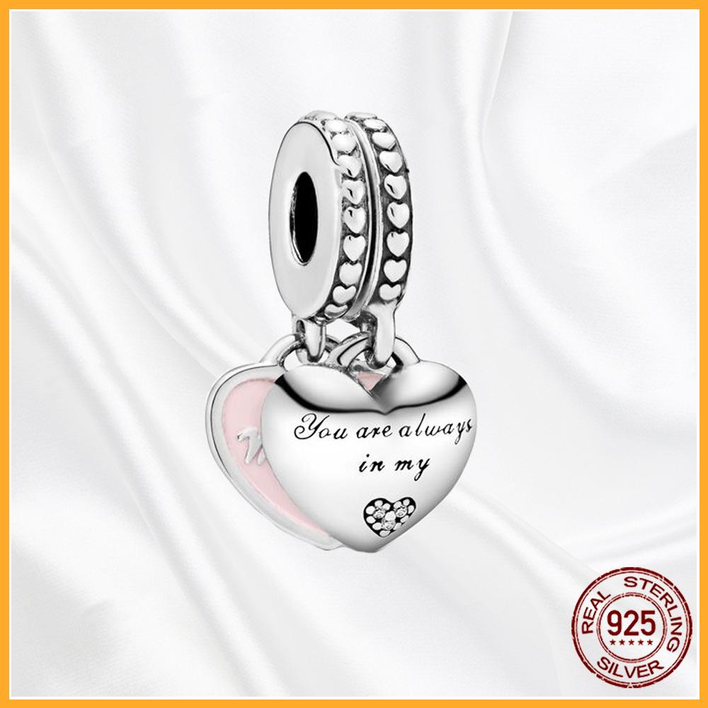 Authentic Copper Metal Heart Tree Sparkling Dangle Charm Bead Components Designed For Authentic Original Bracelet High Quality Fine Jewelry Bead