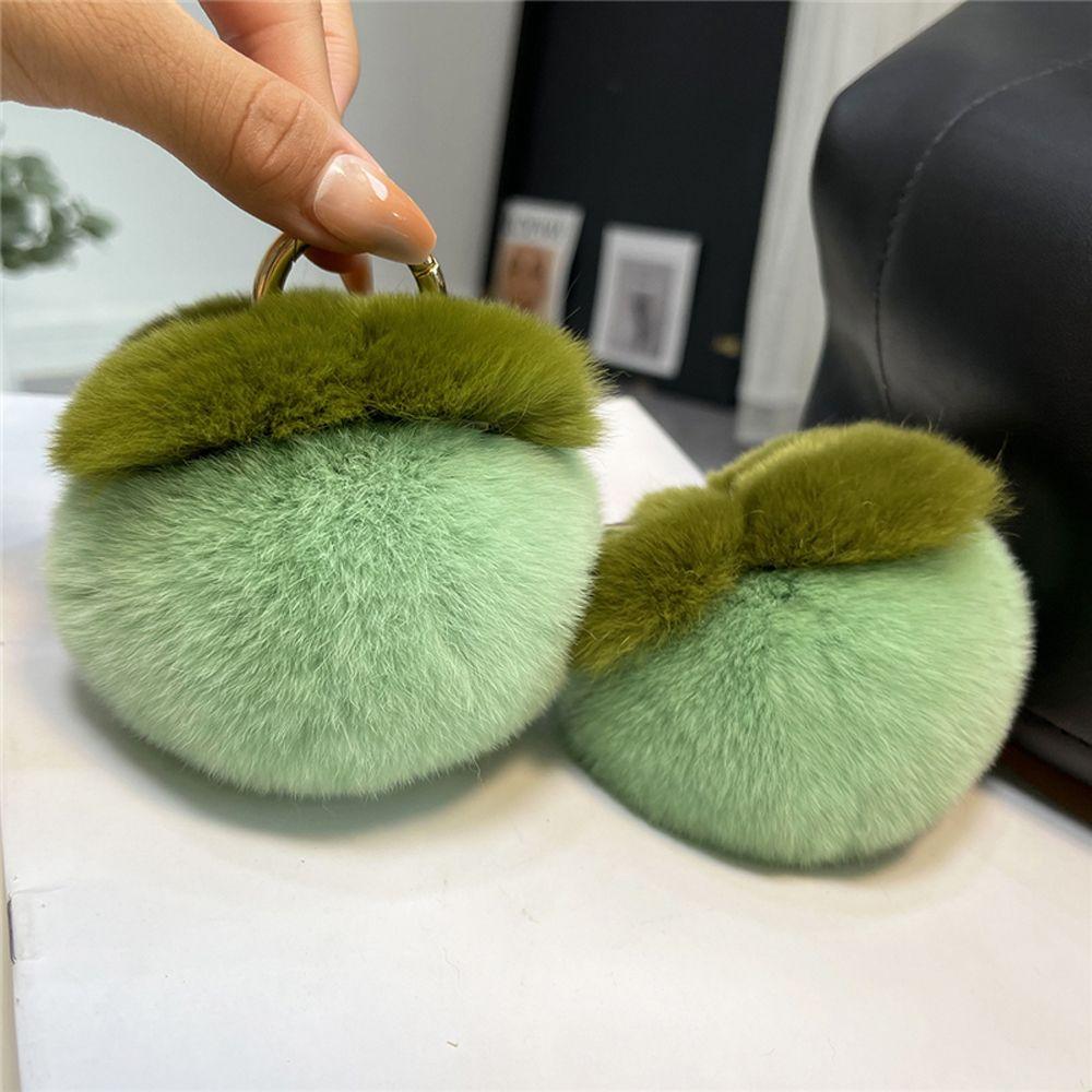 

Брелок-подвеска в виде плюшевого мяча, брелок в виде плюшевой хурмы, брелок в виде плюшевой игрушки в виде хурмы из меха кролика