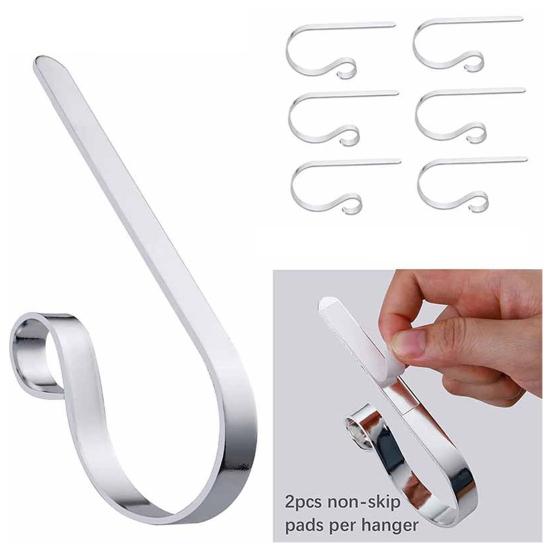 Scratch-Free Christmas Stocking Holder Metal Fireplace Stocking Hanger for Fireplace Mantel Xmas Party Decoration