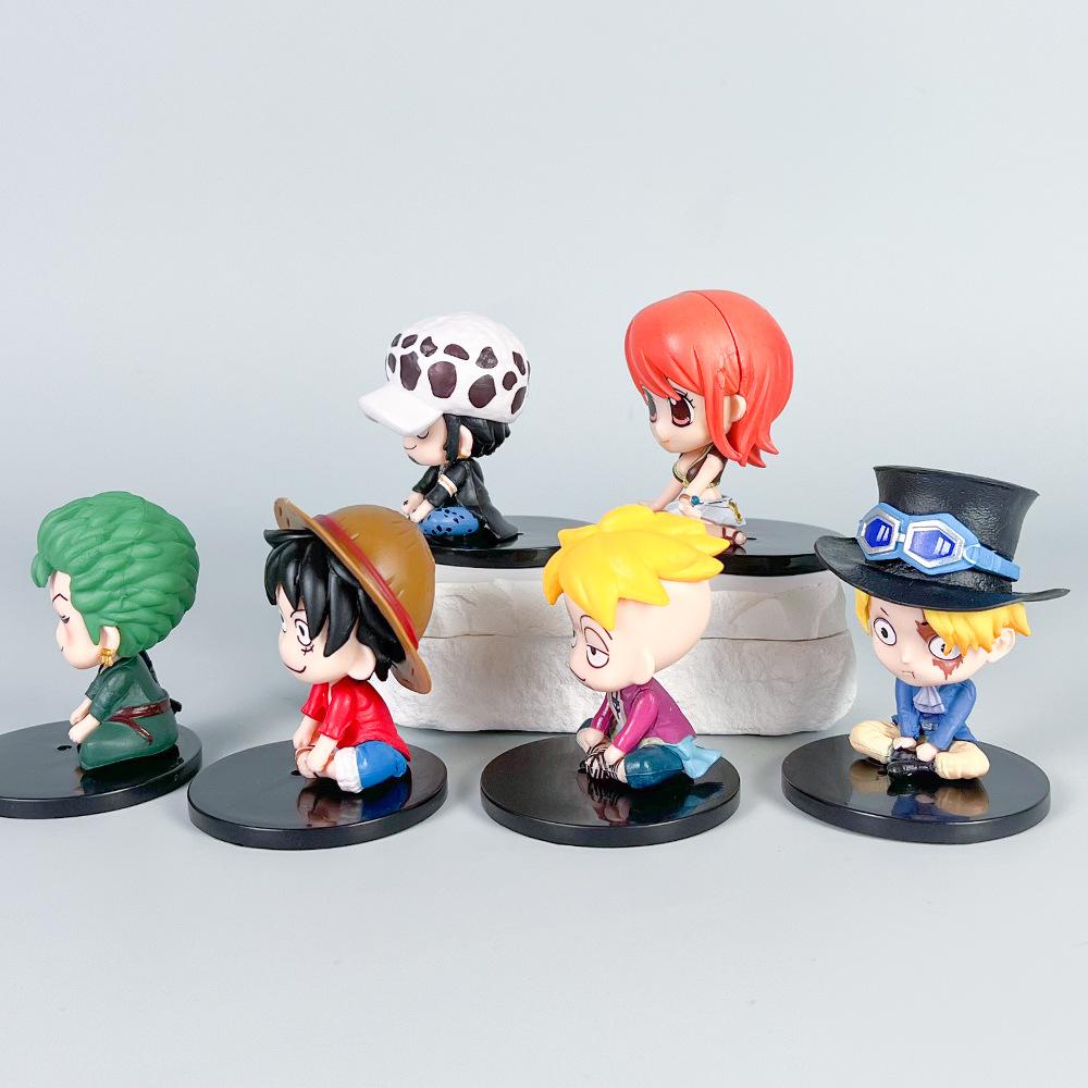 6Pcs/Lot Anime One Piece Figures Monkey D Luffy Zoro Nami Marco Law Pvc Statue Model Doll Collectible Room Decoration Gifts