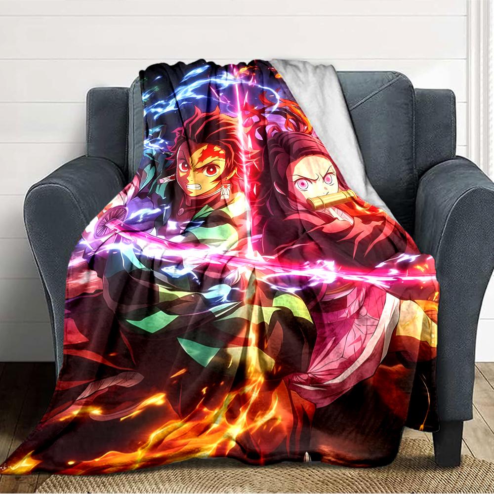 1pc Demon Slayer2 Blanket, Gift, for Men and Women, Soft Blanket, Good for Sofa Bed Couch Travel, Lightweight Flannel Blanket