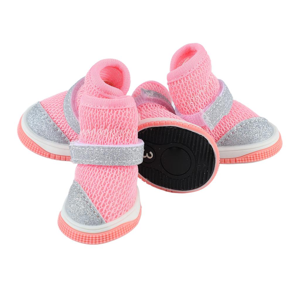 4 ks Psí botičky Letní Stylové Prodyšné Síťované Protiskluzové Chrániče Psích Tlapek pro Venkovní Turistiku Chůzi