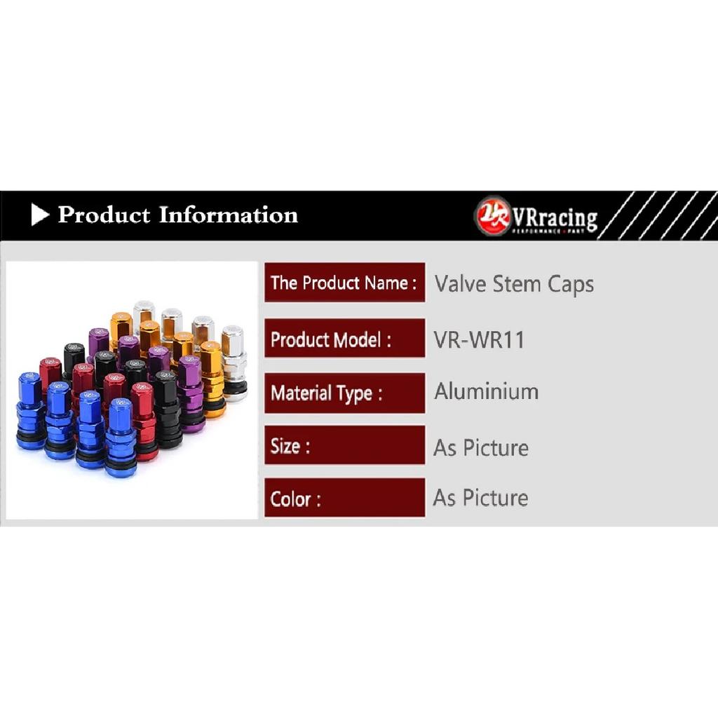 4pcs / set Universal Motorcycle Car Wheel Tubeless Tire Valve Air Caps for Tire Valve Stem Aluminum Metal Air Valve Stem VR-WR11