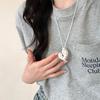Romantic Heart Pendant Necklace Irregular Sweater Chain Elegant Dopamine Color Necklace  Women