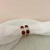 French Retro Drip Glaze Zircon Hoop Earrings - Artistic, Luxurious, Versatile
