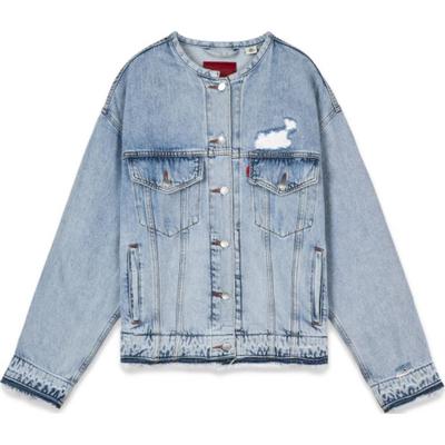 Giacca di Jeans Levis a Manica Lunga con Scollo Tondo e Strappi Colore Unito Anni '90 Giacche Donna Blu 001C2-0000