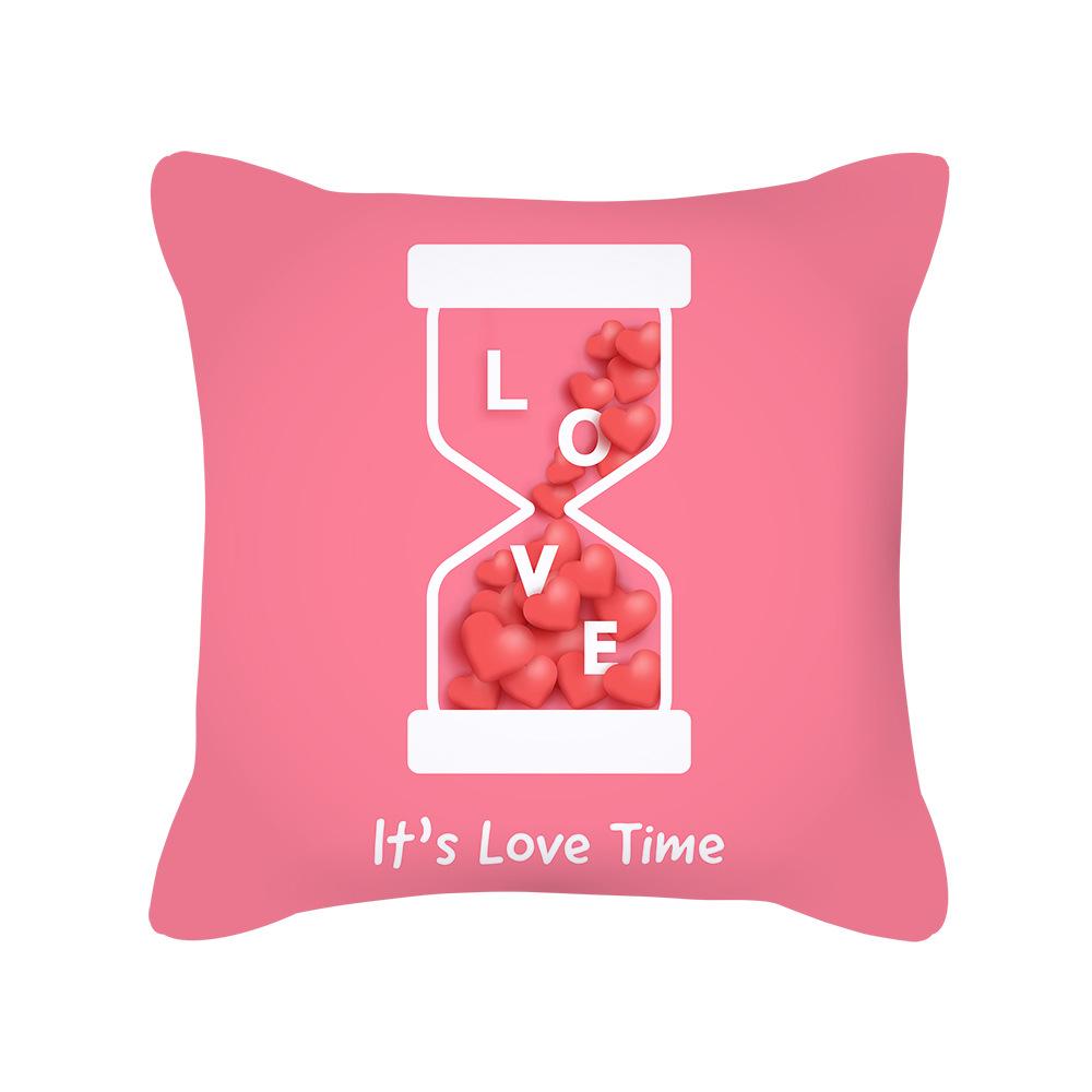 Peach Skin Pillowcase Valentine's Day Pillowcase Pink Heart-shaped Pillow Romantic Series Home Decoration Sofa Cushion Cover