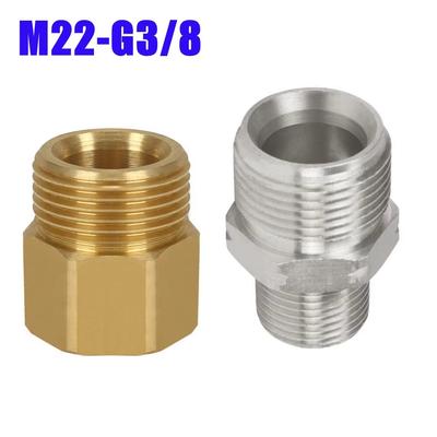 Hochdruckreinigerpistolen-Adapter, G3/8 auf M22, BSP 3/8 Anschlussstück, 5000PSI Heavy Duty Umwandlung für Autowaschanlagen & Reinigungsgeräte