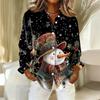 Women's Shirt With Floral Print Buttons, Long Sleeved Casual Regular Shirt Blouses Casual Plus Size Basic Tops