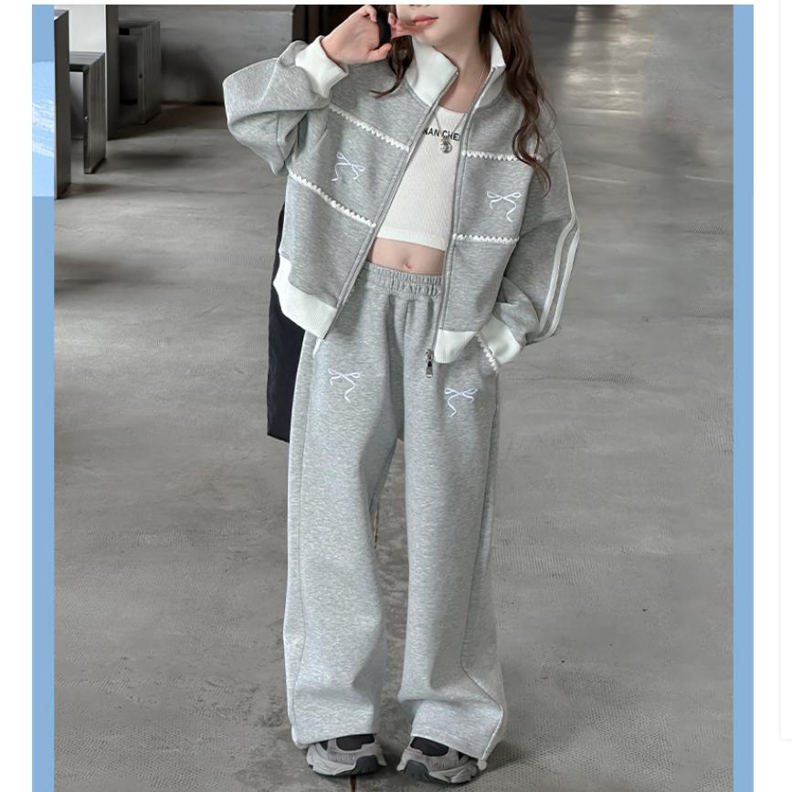 Girls' Suits, Spring and Autumn Models, Children's Western Style Autumn Jackets, Two-piece Casual Sports Suits for Girls