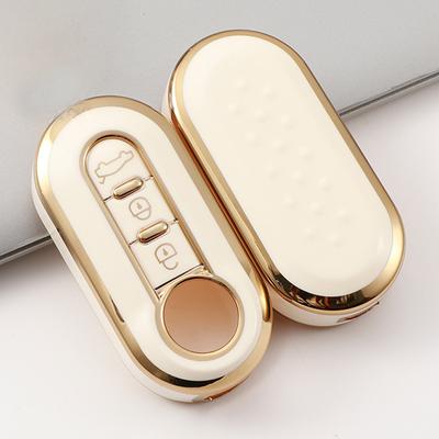 Golden Edge Key Case for Fiat 500 Bravo Iveco Daily Car Keys Protective Cover