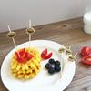 100Pcs Fruit Fork Creative Disposable Cartoon Hamburger Pattern Food Bamboo Stick Home Supply