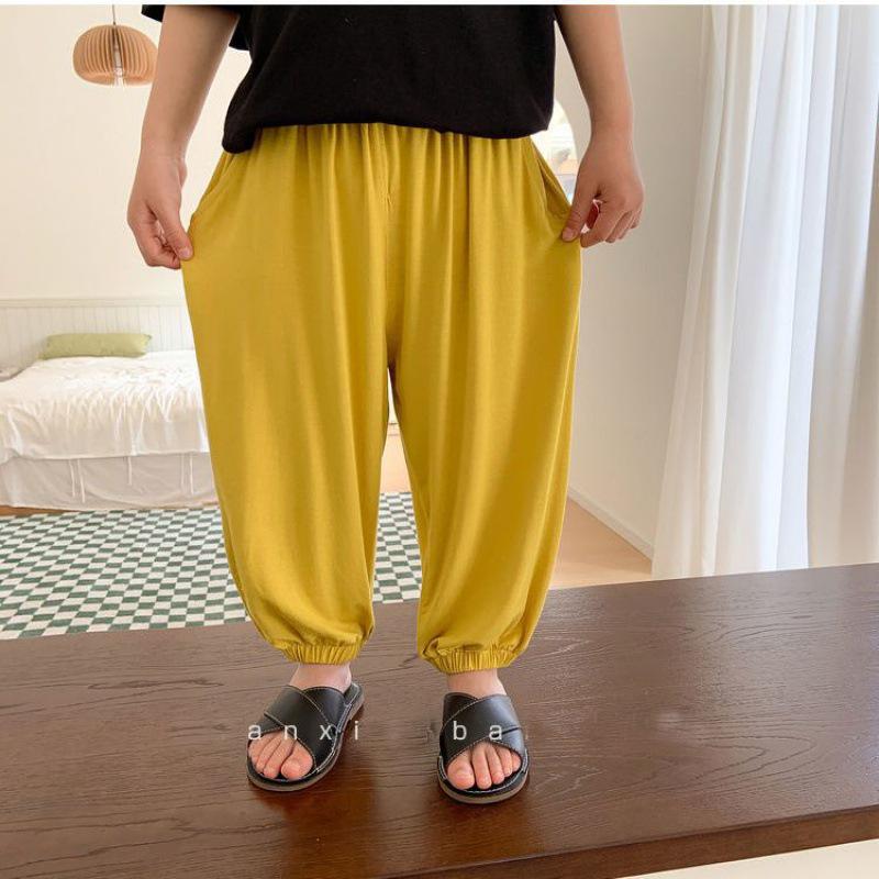 

Детские летние брюки из ледяного шелка с защитой от комаров: Крутые, Легкие, Брюки с манжетами на щиколотках 90 (Recommended for 80 cm height)