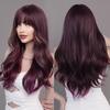 Professional  Loose Long Body Wavy Orange Wig for Women Daily Use Fashion Synthetic LightOrange Curly Hair Wigs with Bangs High Density 28Inch