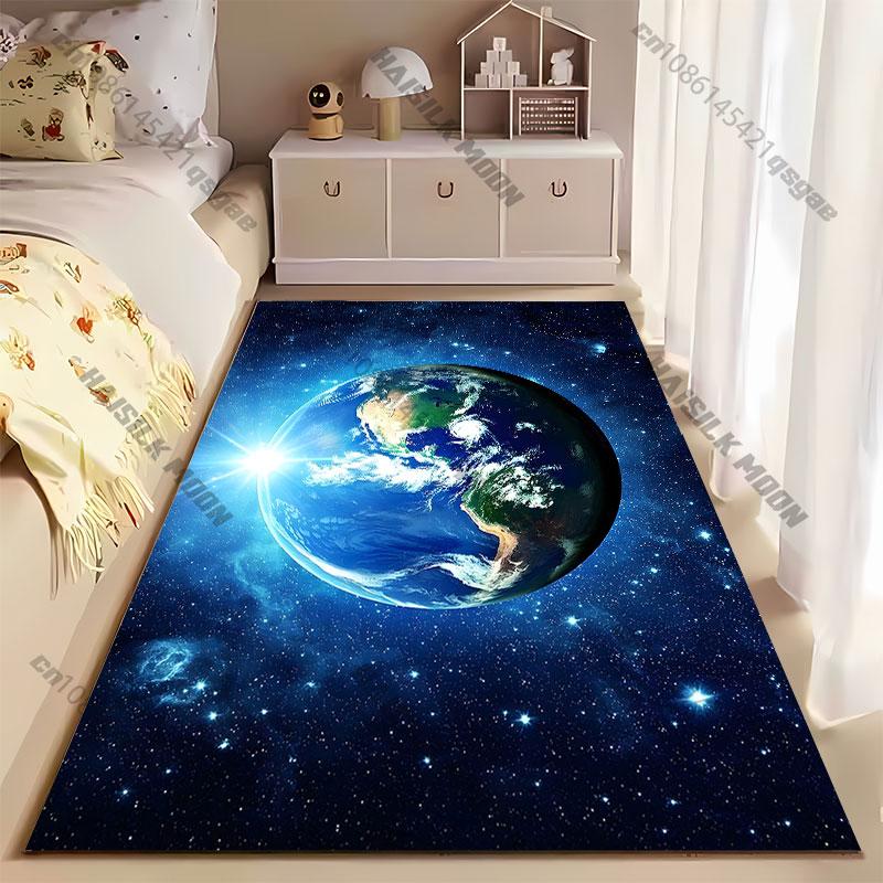 Earth in vast cosmic space carpet Yoga living room room decor children's crawling mat doormat area rug games mat