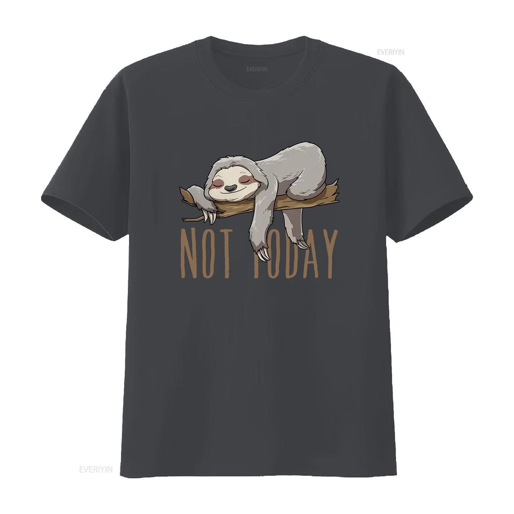 Cute Sleeping Sloth Design T Shirt Not Today Motif Available in All Sizes DSN 221121 vintage Washed Casual designer clothes