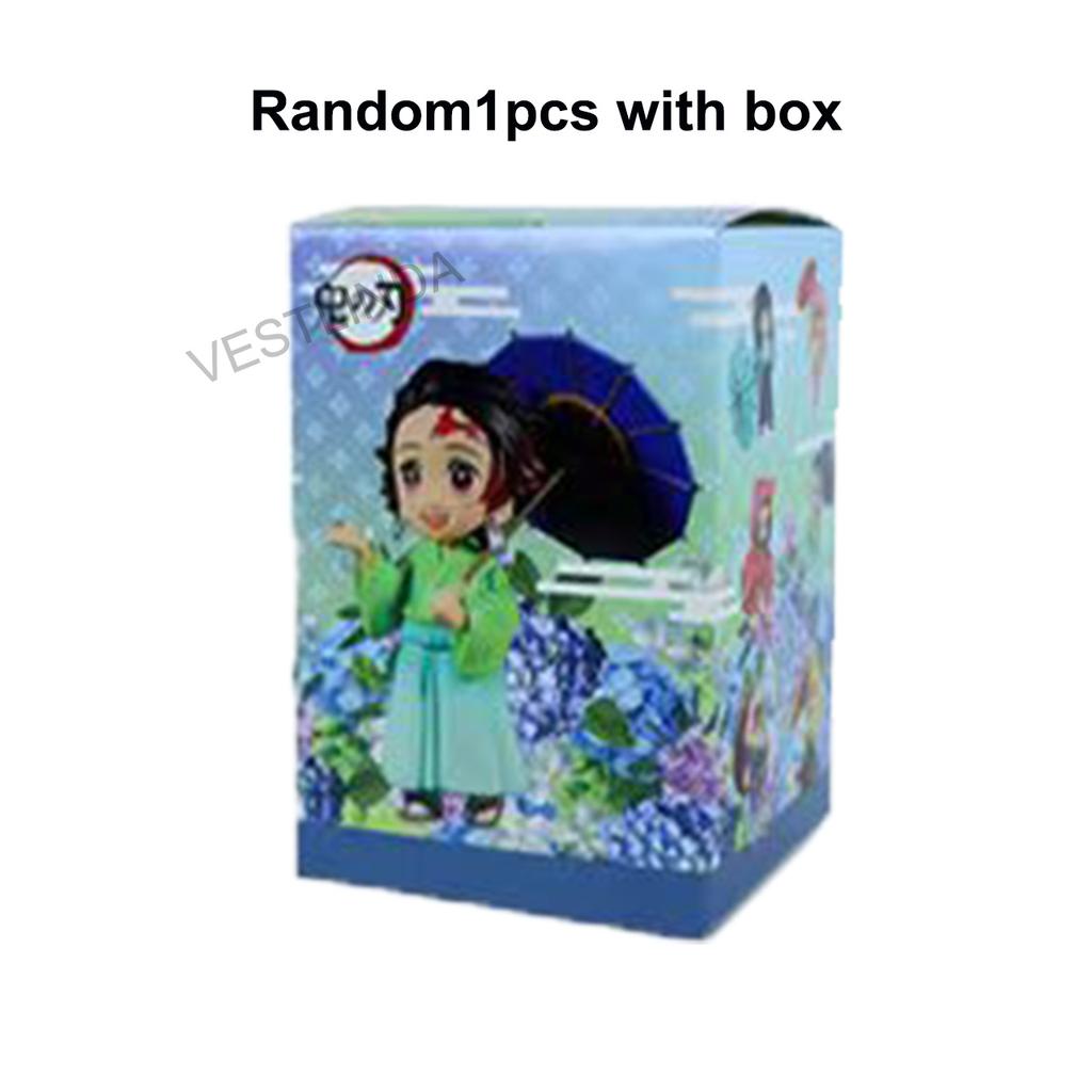 1/12PCS Ghost Slayer Blade Plum Rain Series Blind Box PVC Cute Humanoid Doll Anime Peripheral Collection Model Blind Box Gifts
