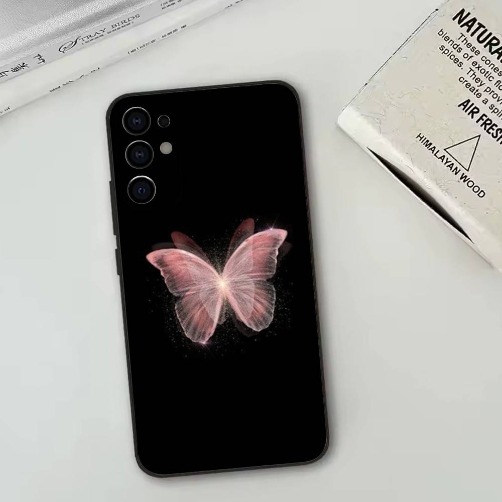 Fluorescent Butterfly   Phone Case For Samsung S25,S24,S21,S22,S23,S30,Ultra,S20,Plus,Fe,Lite,Note,10,Black Cover