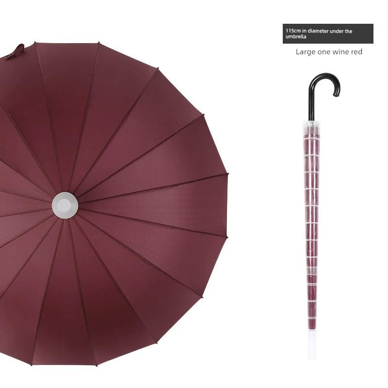24-Rib Waterproof Umbrella with Curved Handle, Straight Pole, Impact-Resistant Fabric, Safety Umbrella, Automatic Promotional Umbrella, Rainbow