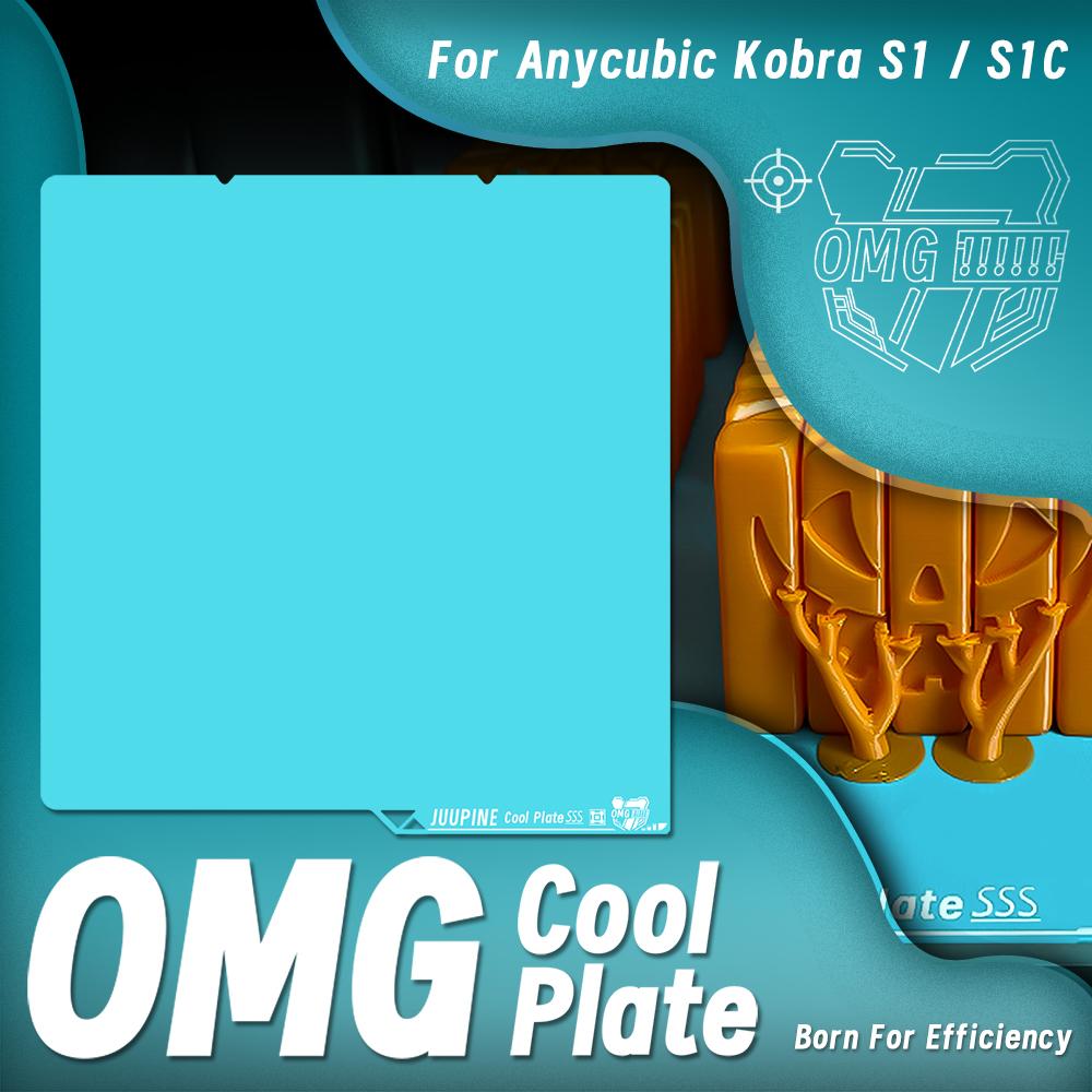 Juupine OMG Glacier for Anycubic Kobra 3 V2 Build Plate Upgrade Kobra 3V2 Cool Plate PLA PETG Superior First-Layer Adhesion