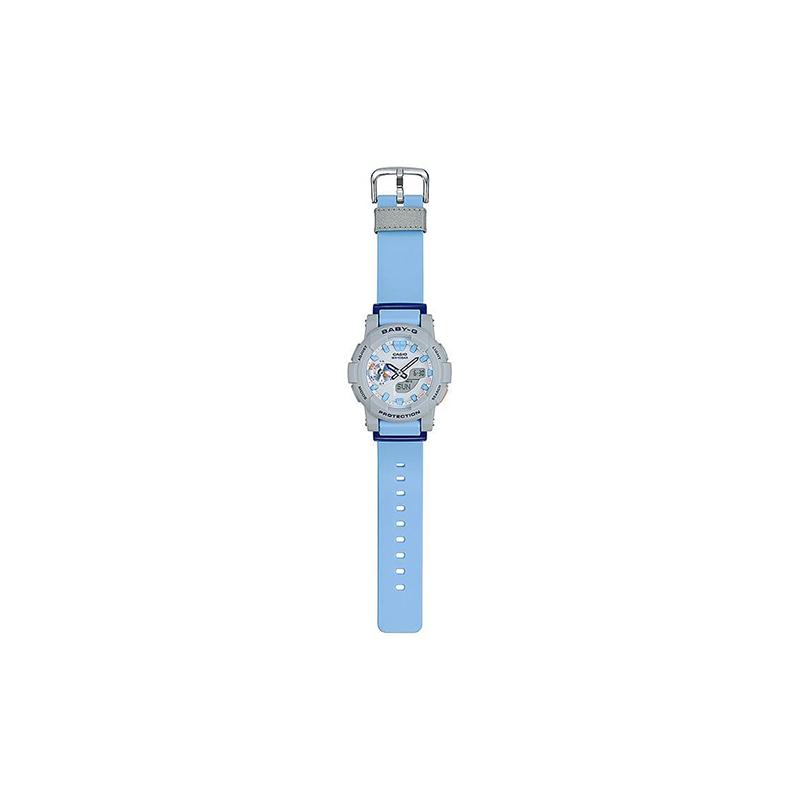 Casio BABY-G Runner Stopwatch Quartz Movement Resin Strap Japanese and Korean Watch Women's Watch Blue Dial BGA-185-2A