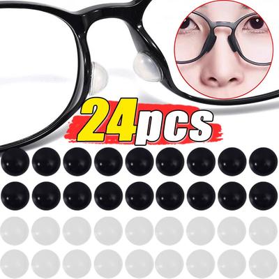 24pcs New Silicone Glasses Nose Pads Anti-Slip Soft Nose Pads Self Adhesive Eyeglasses Nose Holder Stickers Eyewear Accessories