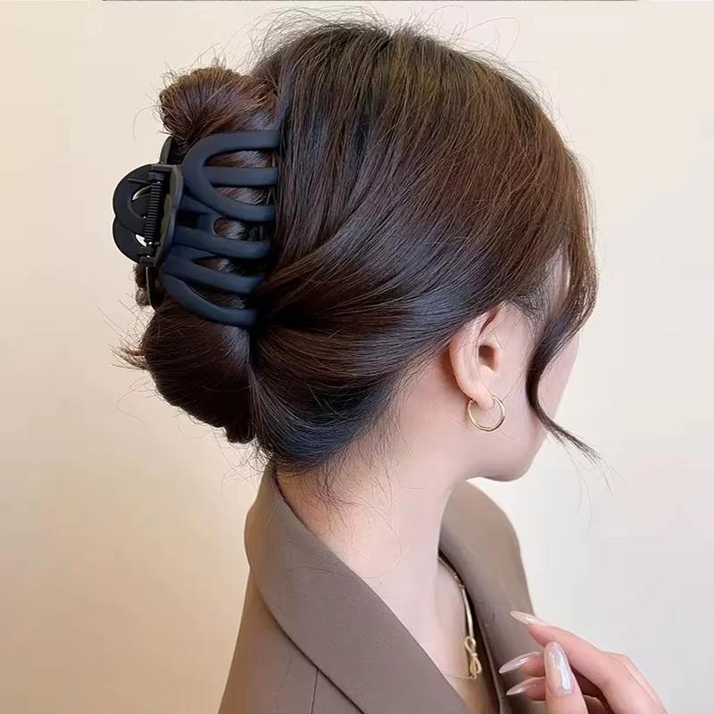 Elegant Matte Solid Pumpkin Hair Claw For Women Sweet Hair Ornament Long Hair Holder Headband Hair Clip Hairpin Hair Accessories