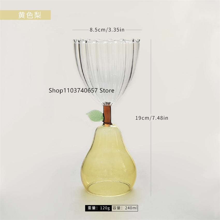 Creative Fruit Shape Champagne Red Wine Glass Household Simple Tall Cocktail Glass Shaped Drink Juice Cup