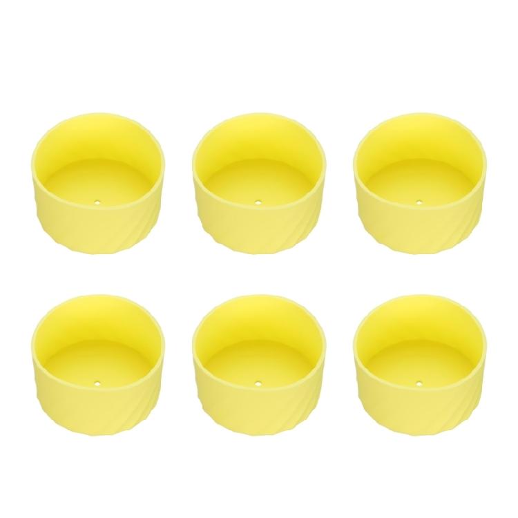 6pcs Flexible Silicone Cup Sleeve Heat Resistant Water Bottle Bottom Cover Dishwasher Safe Drinkware Protector