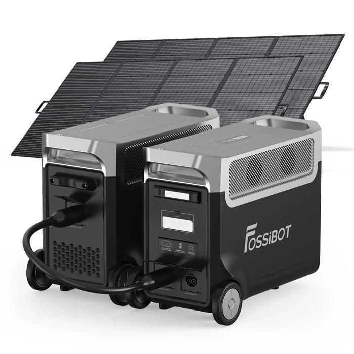Générateur électrique portable FOSSiBOT 3840 Wh 3600 W batterie FB3840 2 panneaux solaires 400 W F3600PRO