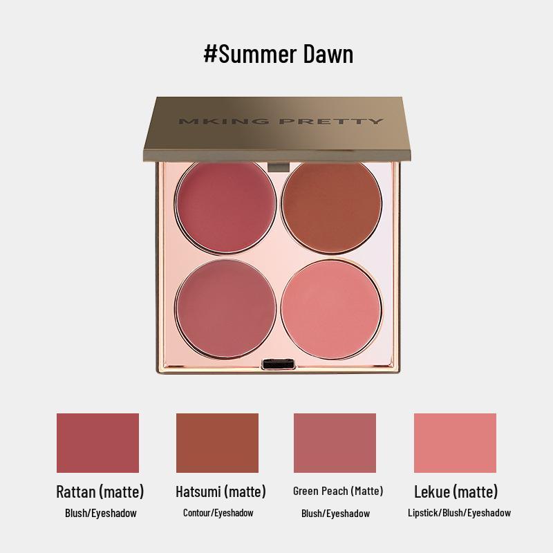 

Палетка кремов MK All-in-One: Румяна, Тени для век, Губная помада, Хайлайтер, Матовая помада-мусс, Макияж в стиле нюд, Отбеливание, Студенческий контуринг.