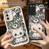 Phone Case: 2D Flat Samsung Galaxy A34 A35 M05 M06 S20 S22 S21 FE Plus 5G Protective Case, Gray Spotted Cat, Christmas and Halloween Gift