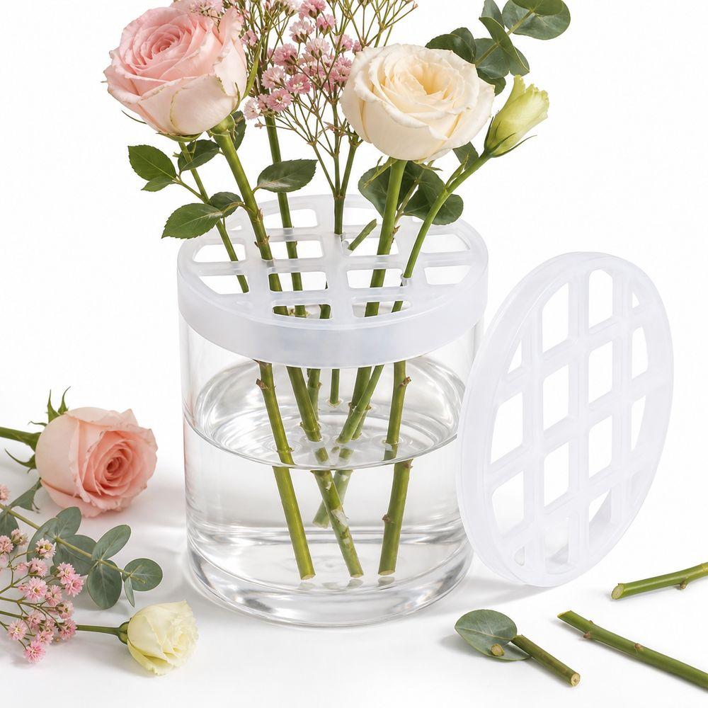 1/2Pcs Silicone Silicone Flower Arranging Grid Stretchable Washable Reusable Flower Arranger Stretchable Structure Translucent