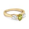 Three Stone Natural Peridot 925 Sterling Silver Gold Vermeil Engagement Ring