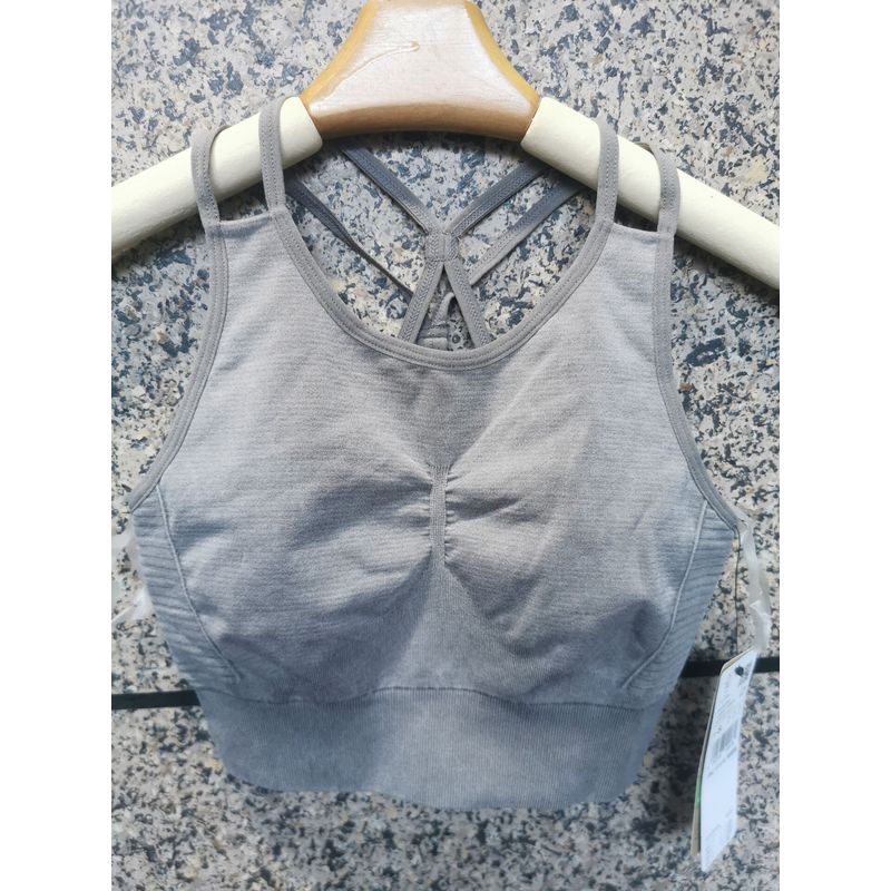 

Export Tail Single Splash Ladies Underwired Breathable Quick-Drying Yoga Fitness Running Exercise Vest Bra Intimates SPLASH-light gray Cafe S